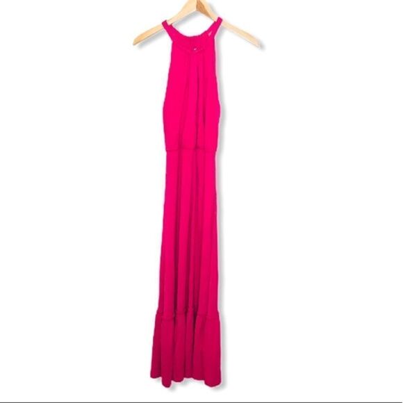 𝅺rachel Zoe Blousen Halter Pink Fuchsia Midi Dress - Picture 11 of 11